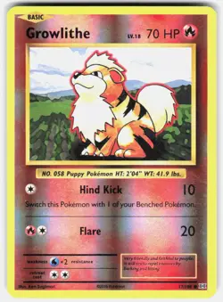 Pokemon tcg XY - Evolutions Growlithe Lightly played - Image 1