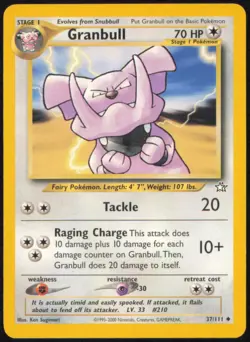GRANBULL 37/111 UNCOMMON NEO GENESIS POKEMON UNLIMITED NEAR MINT - Image 1