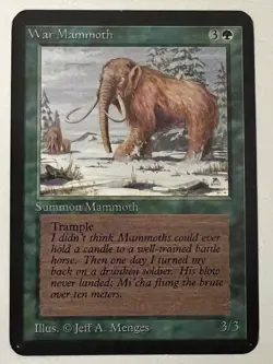 Magic the Gathering MTG Alpha War Mammoth LP+ (Beta Bob) - Image 1