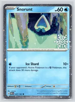 2024 POKEMON HOLIDAY CALENDAR STAMPED COSMOS HOLO Snorunt 037/182 NM - Image 1