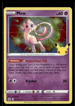 2021 Sword & Shield - Celebrations4 Mew Basic/Rare Holo #11 - Image 1
