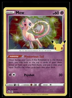 2021 Sword & Shield - Celebrations 5 Mew Basic/Rare Holo #11 - Image 1