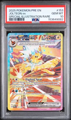 2025 POKEMON PRE EN-PRISMATIC EVOLUTIONS #153 JOLTEON EX PSA 10 - Image 1