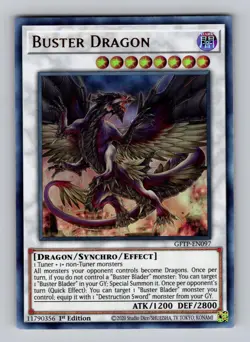 Buster Dragon GFTP-EN097 Ultra Rare Ghosts From the Past Yu-Gi-Oh Near Mint - Image 1