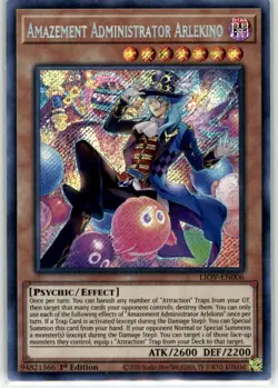 Amazement Administrator Arlekino Yu-Gi-Oh! LIOV-EN006 Secret Rare (ScR) 1st Ed - Image 1