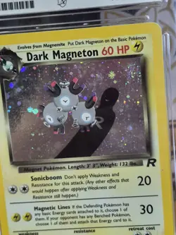 Pokemon Dark Magneton TCG 11/82 Team Rocket Holo Rare Card 1999 Ace Grade 6 - Image 4