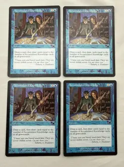 Accumulated Knowledge x4 MTG Nemesis 4x Magic Good Moderate Play MP - Image 1
