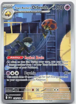 Team Rocket's Orbeetle 198/182 Illustration Rare Destined Rivals Pokemon Holo NM - Image 1