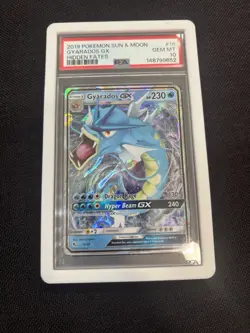 2019 POKEMON SUN & MOON HIDDEN FATES #16 GYARADOS GX PSA 10 - Image 1