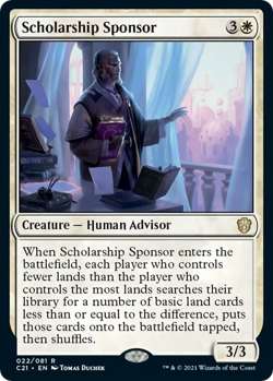 MTG magic 1x Scholarship Sponsor (M/NM) Commander 2021 - Image 1