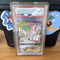 Pokemon 2019 Unbroken Bonds Gardevoir & Sylveon GX 205/214 FA Holo TAG PSA 10 - Image 1