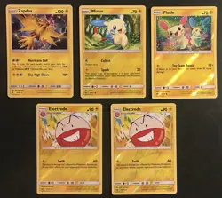 ✨ 2017 2019 Pokemon TCG 🔥 ZAPDOS HOLO & REVERSE PLUSLE MINUN ELECTRODE LOt ⚡ - Image 1