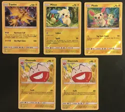 ✨ 2017 2019 Pokemon TCG 🔥 ZAPDOS HOLO & REVERSE PLUSLE MINUN ELECTRODE LOt ⚡ - Image 3