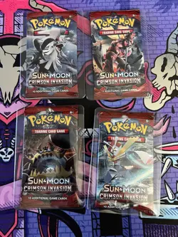 Pokemon Sun and Moon Crimson Invasion 4 Booster Pack Sealed New - Image 1
