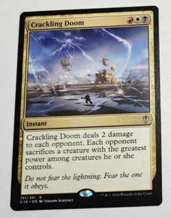 MTG Crackling Doom 191 C16 Commander 2016 Rare LP x1 - Image 1