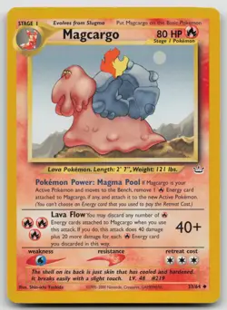 Magcargo 33/64 Uncommon Neo Revelation Pokemon Unlimited Lightly Played - Image 1