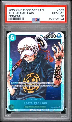 One Piece - ST02-Worst Generation - Trafalgar Law #009 SR - Errata - PSA 10 - Image 1