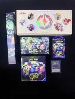 Disney Lorcana Curator, Booster Box, Trove Box Playmat Promo Card Sleeve Bundle - Image 1