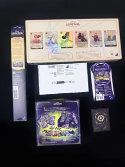 Disney Lorcana Curator, Booster Box, Trove Box Playmat Promo Card Sleeve Bundle - Image 2