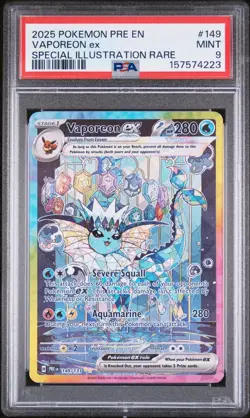 PSA9 Vaporeon ex SIR Prismatic Evolution 149/131 POKEMON - Image 1