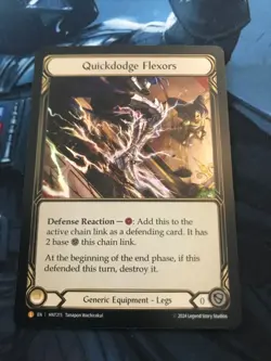 Quickdodge Flexors HNT215 Flesh and Blood TCG Legendary Legs Equipment - Hunted - Image 1