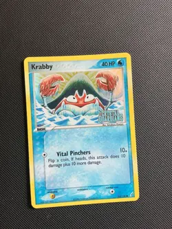 Pokemon Card Crystal Guardians Krabby 54/100 Reverse Holo Common STAMPED DMG - Image 1
