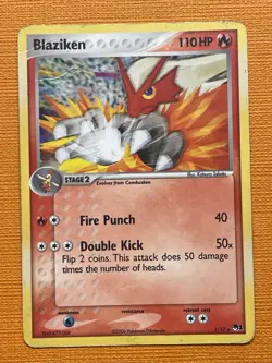 Blaziken 1/17 POP Series 1 Rare Holo Pokemon Card damaged - Image 1