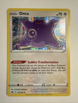Ditto 107/159 Holo Rare 2023 Pokemon Crown Zenith Card NM - Image 1