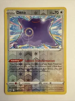 Ditto 107/159 Reverse Holo 2023 Pokemon Crown Zenith Card NM - Image 1