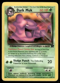 Pokemon Cards Dark Muk 41/82 Unlimited Team Rocket Uncommon LP - Image 1