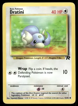 Pokemon Cards Dratini 53/82 Unlimited Team Rocket Common LP *2 - Image 1