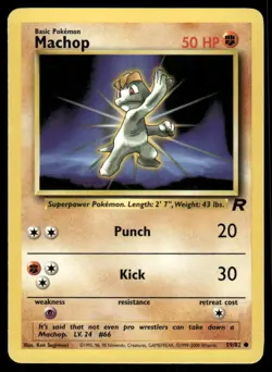 Pokemon Cards Machop 59/82 Unlimited Team Rocket Common LP - Image 1