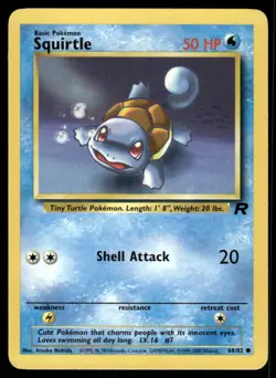 Pokemon Cards Squirtle 68/82 Unlimited Team Rocket Common NM - Image 1