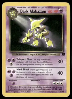 Pokemon Cards Dark Alakazam 18/82 Unlimited Team Rocket Rare MP - Image 1