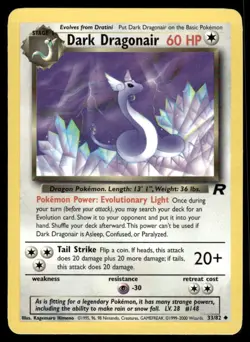 Pokemon Cards Dark Dragonair 33/82 Unlimited Team Rocket Uncommon NM - Image 1