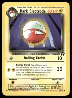 Pokemon Cards Dark Electrode 34/82 Unlimited Team Rocket Uncommon LP - Image 1