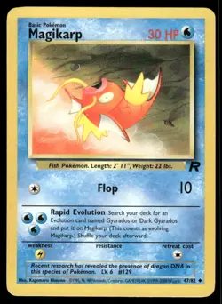 Pokemon Cards Magikarp 47/82 Unlimited Team Rocket Uncommon LP - Image 1