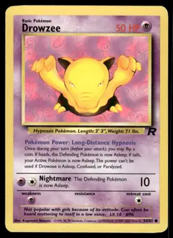 Pokemon Cards Drowzee 54/82 Unlimited Team Rocket Common NM *2 - Image 1