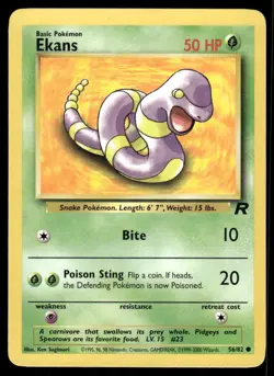 Pokemon Cards Ekans 56/82 Unlimited Team Rocket Common LP - Image 1