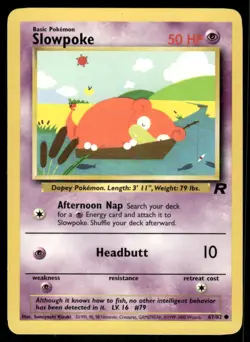 Pokemon Cards Slowpoke 67/82 Unlimited Team Rocket Common LP - Image 1