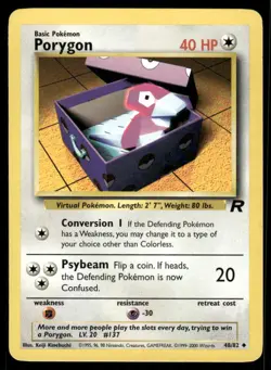 Pokemon Cards Porygon 48/82 Unlimited Team Rocket Uncommon LP - Image 1