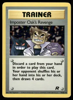 Pokemon Cards Imposter Oak's Revenge 76/82 Unlimited Team Rocket Uncommon NM - Image 1