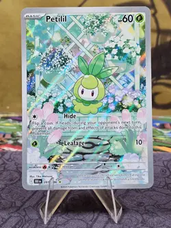 Pokemon TCG Petilil 091/086 Black Bolt Illustration Rare Holo Card NM - Image 1
