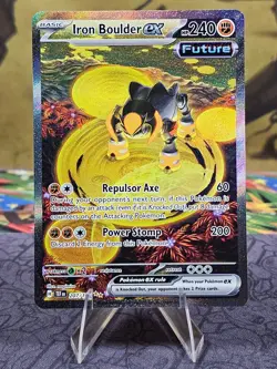 Pokemon TCG Iron Boulder ex 207/162 Temporal Forces SIR Holo Card NM - Image 1