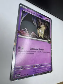 Pokemon TCG Team Rockets Mimikyu Stamped 087/182 NM w/ 3 SWIRLS 🌀 holo bleed - Image 3