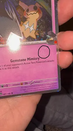 Pokemon TCG Team Rockets Mimikyu Stamped 087/182 NM w/ 3 SWIRLS 🌀 holo bleed - Image 5