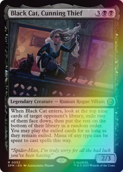 MTG - Black Cat, Cunning Thief - Foil - SPM 0052 - Spiderman - Rare - Magic - Image 1