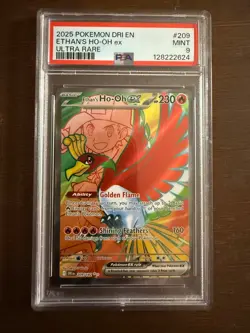 2025 POKEMON DRI EN-DESTINED RIVALS ULTRA RARE #209 ETHAN'S HO-OH EX PSA 9 - Image 1