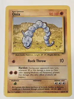 Onix 56/102 Base Set Pokemon NM TCG Vintage - Image 1