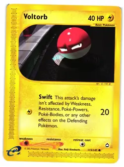 Pokemon TCG Voltorb 115/147 Aquapolis Regular Common LP - Image 1